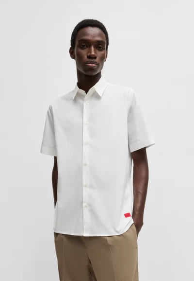 HUGO Relaxed-fit shirt in stretch-cotton canvas