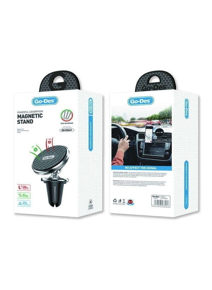 جو-ديز حامل هاتف مغناطيسي يدور بزاوية 360 درجة مع تصميم تهوية (GD-HD641) - Image 2