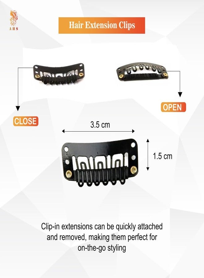 AHS Hair Extension Clips with Rubber Grip, Snap Clips for Wigs, Hair Patch, Toupee & Hair Extensions | Sew-On Metal Clips, Strong Hold, No Slip (6, Black) - Image 3