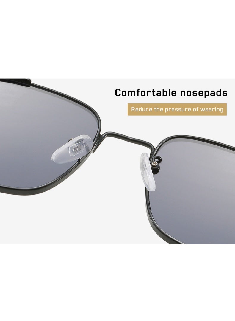 Retro Steampunk Vintage Square Sunglasses - Retro Metal Frame Unisex Sunglasses for Men & Women - Image 3