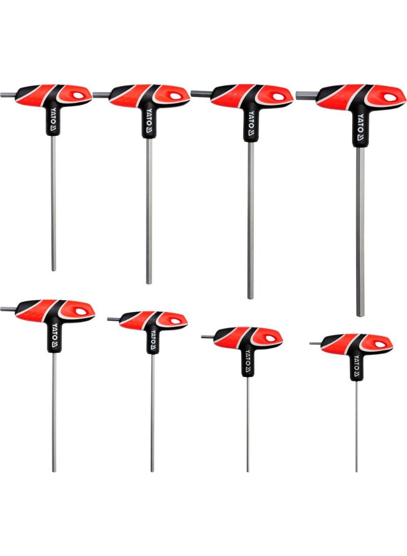 YATO T-Handle Hex Key 8pcs/Set YT-05583