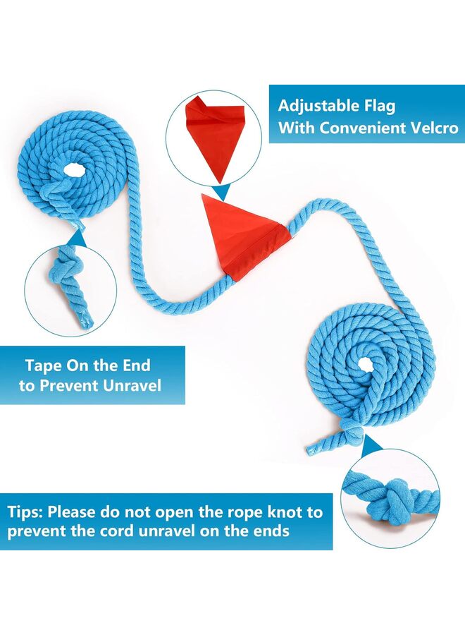 LAMAY Tug of War Rope with Flag for Students and Adults, Soft Cotton Battle Rope for Field Activities, Outdoor Camping Picnic Games, and Team Building Activities (Blue, 19.69 ft) - Image 2