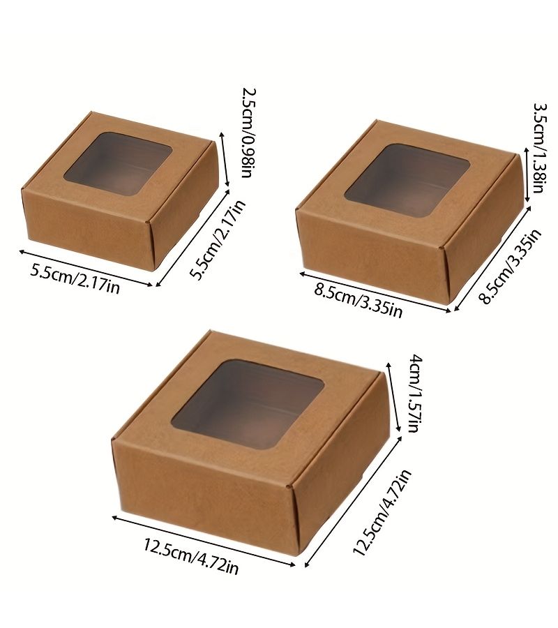 30 White Kraft Paper Window Gift Boxes 3.35x3.35x1.38 Inch Foldable Airplane Boxes - Image 3