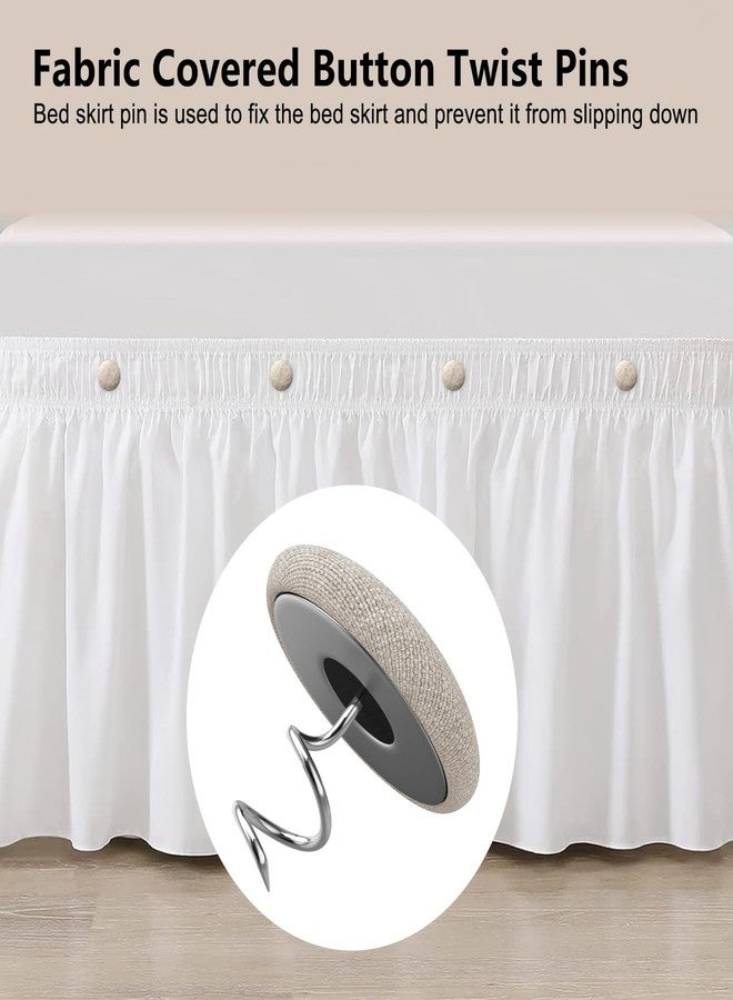 MAICOBI Bed Skirts Pins,Flax Covered Button Twist Pins,Sofa Cover Twist Pins,for Bed Skirts,Upholstery Pins,Armchair Caddies,Armrest Covers (12, Light Brown) - Image 3