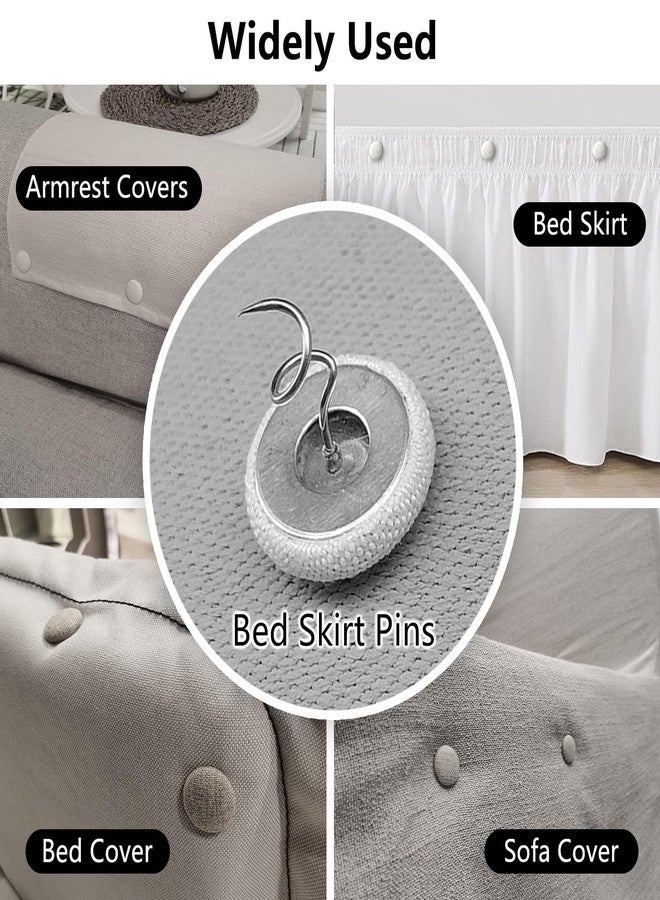 MAICOBI Bed Skirts Pins,Flax Covered Button Twist Pins,Sofa Cover Twist Pins,for Bed Skirts,Upholstery Pins,Armchair Caddies,Armrest Covers (12, Light Brown) - Image 5