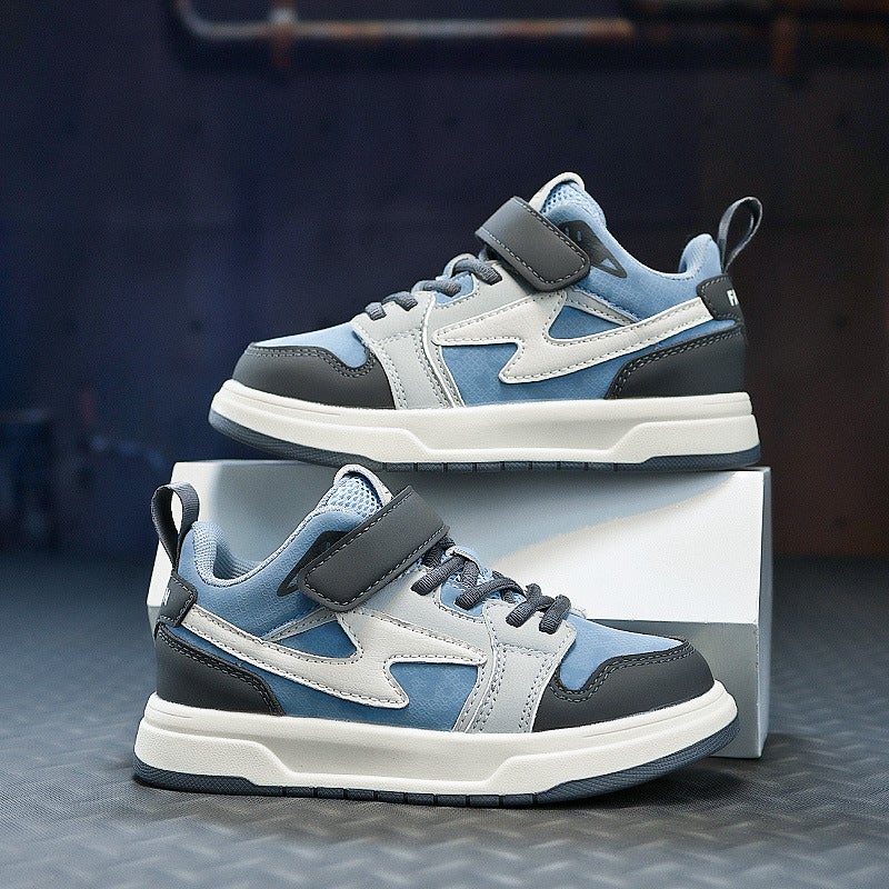 Children'S Sneaker Leather Casual Boys' And Girls' Sneakers Waterproof Student'S Special Velcro Running Shoes For Middle And Big Children - Image 2