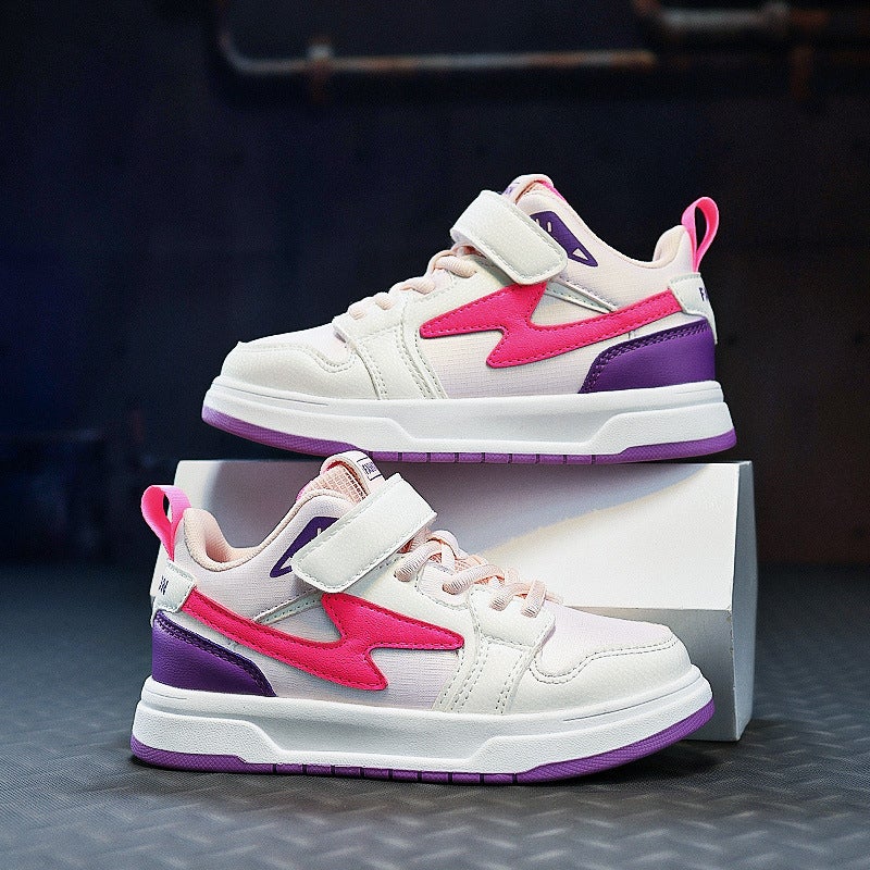 Children'S Sneaker Leather Casual Boys' And Girls' Sneakers Waterproof Student'S Special Velcro Running Shoes For Middle And Big Children - Image 4