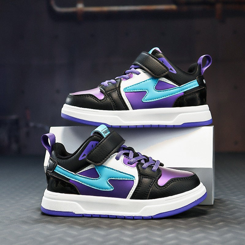 Children'S Sneaker Leather Casual Boys' And Girls' Sneakers Waterproof Student'S Special Velcro Running Shoes For Middle And Big Children - Image 3