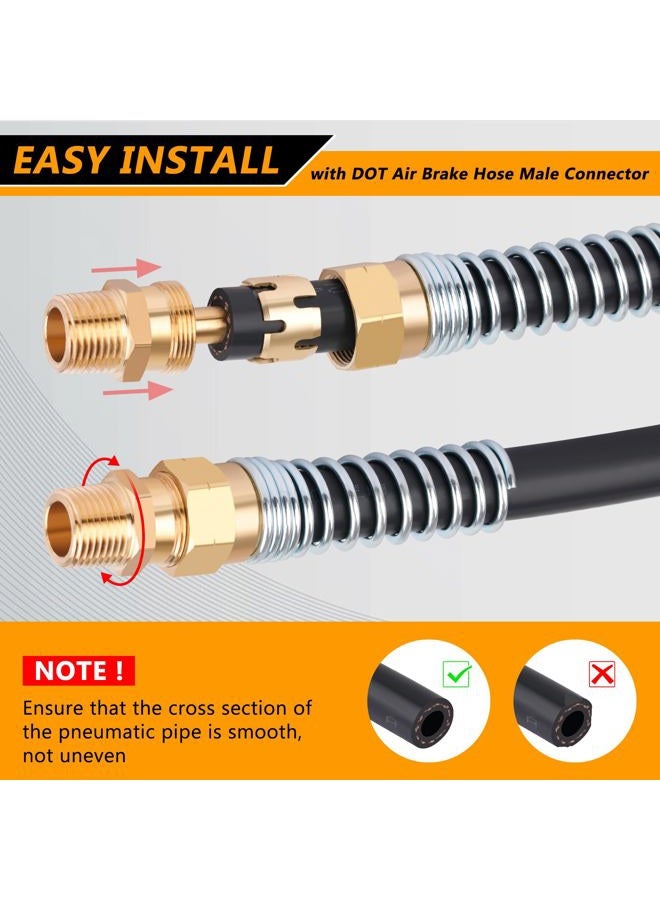 Dazakoot 8PCS 3/8" Hose X 1/2" Male Air Brake End Fitting with 8pcs Sleeve Tube & 5FT 3/8" J1402 Rubber Hose - Image 5