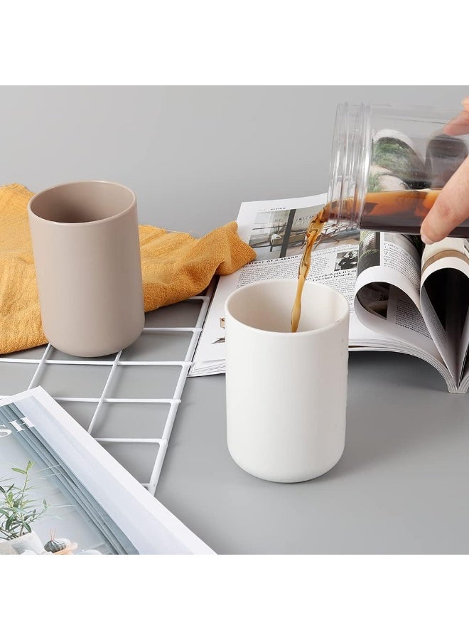 HOMESTAR 2-Pack White Plastic Bathroom Cup Set - Toothbrush & Rinsing Cup Holder, Minimalist Sink Organizer for Kids and Adults - Image 4