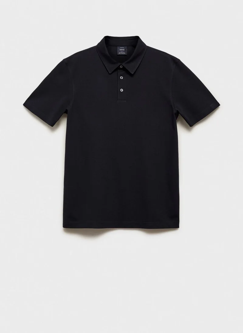 Mango Man Cotton piqué polo t-shirt