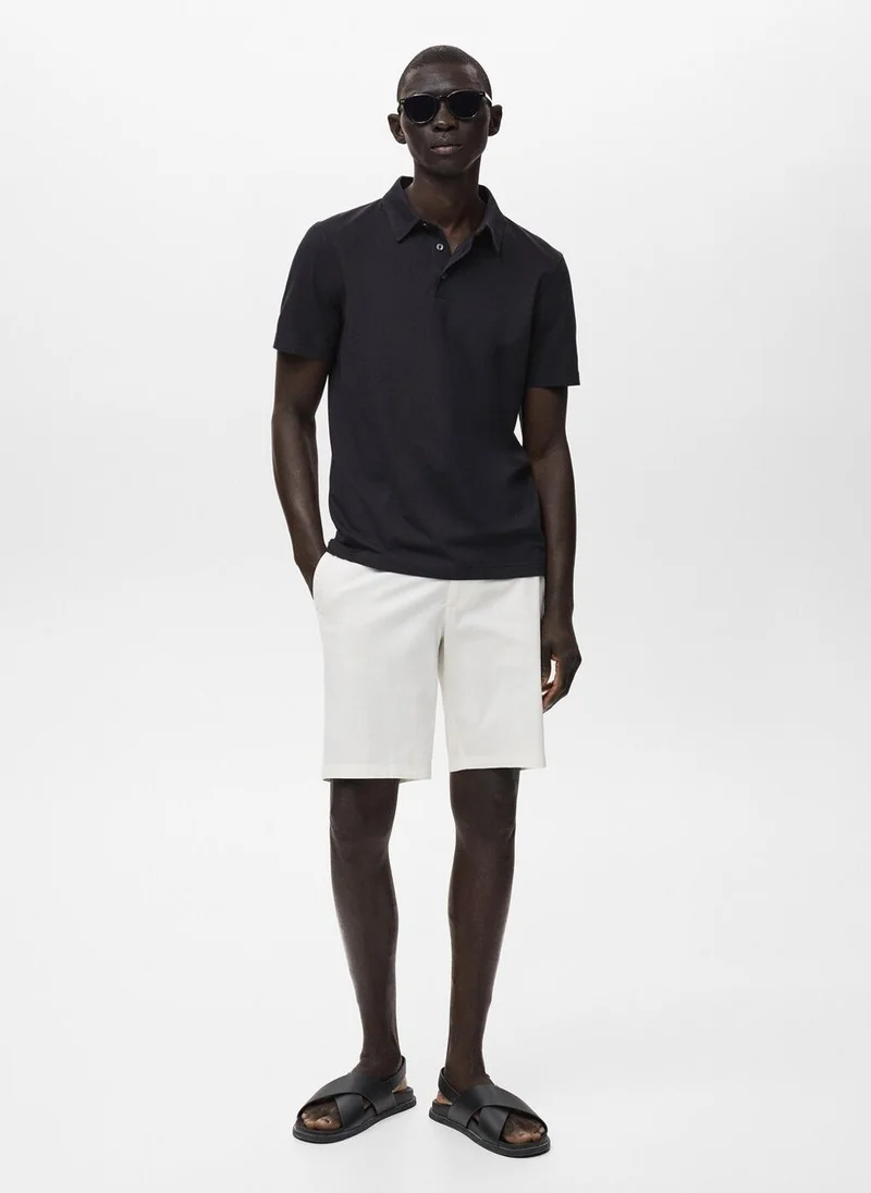 Mango Man Cotton piqué polo t-shirt