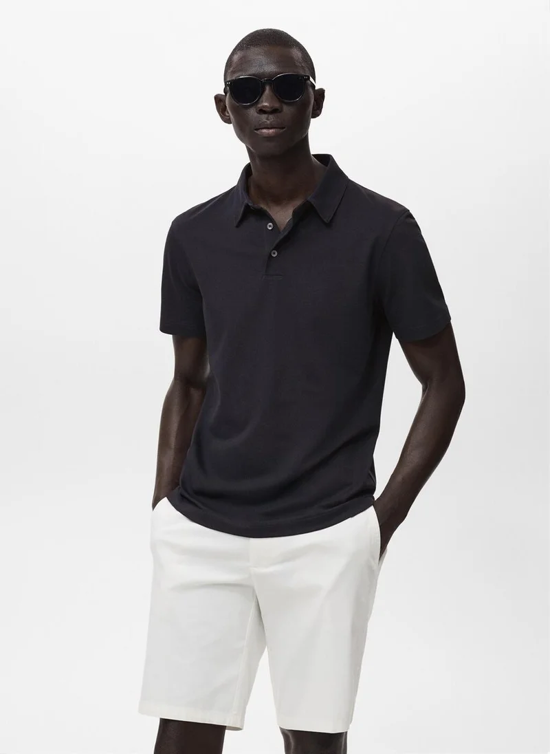 Mango Man Cotton piqué polo t-shirt