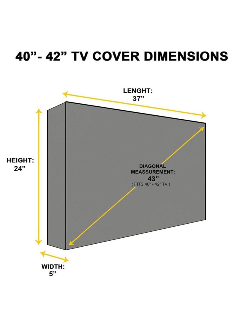 الغبار يغطي الأثاث في الهواء الطلق التلفزيون يغطي الشاشة الغبار يغطي للماء أكسفورد حديقة الأثاث 40 بوصة إلى 42 بوصة ( أسود ) - Image 2
