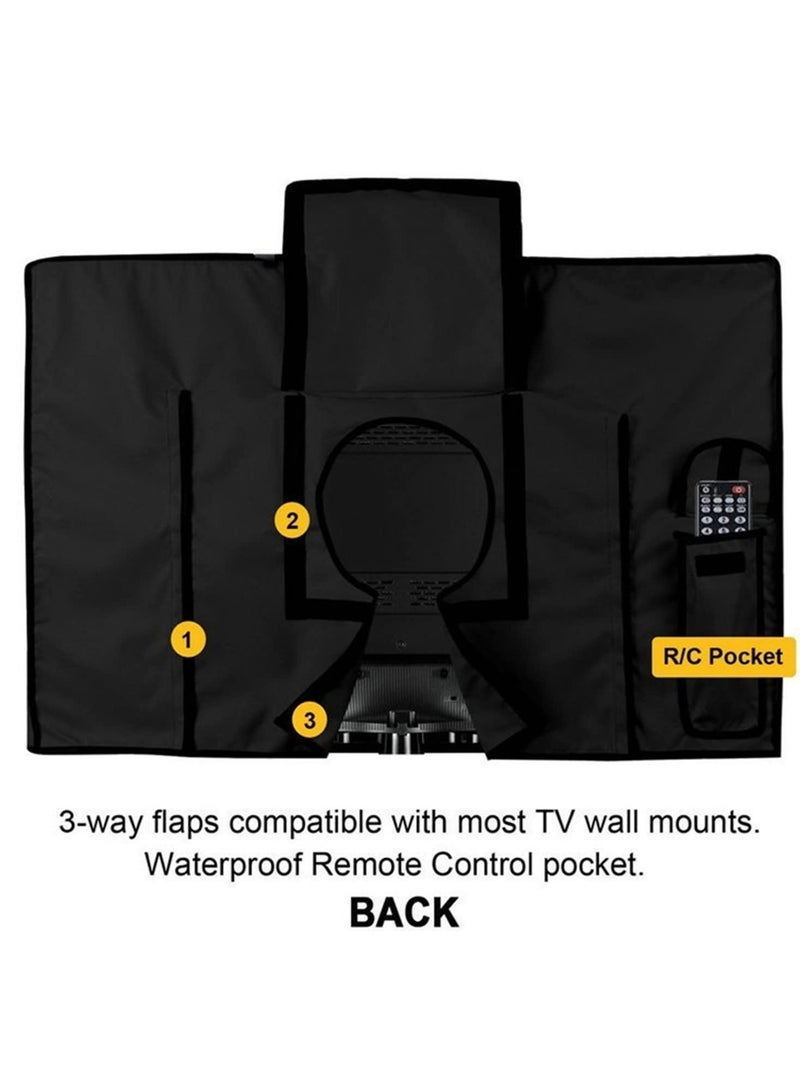 الغبار يغطي الأثاث في الهواء الطلق التلفزيون يغطي الشاشة الغبار يغطي للماء أكسفورد حديقة الأثاث 40 بوصة إلى 42 بوصة ( أسود ) - Image 3