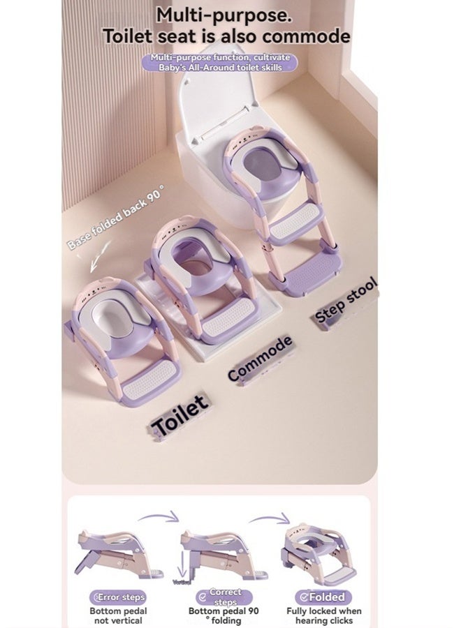 بيوينتي مقعد تدريب الوعاء القابل للطي 3-في-1 مع سلم مضاد للانزلاق ووسائد مضادة للانزلاق - مثالي للأطفال الصغار والأطفال ، مقعد مرحاض تدريب الوعاء محمول كرسي الوعاء الطفل لتدريب مرحاض سهل - Image 2