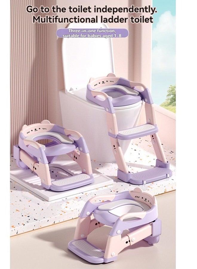 بيوينتي مقعد تدريب الوعاء القابل للطي 3-في-1 مع سلم مضاد للانزلاق ووسائد مضادة للانزلاق - مثالي للأطفال الصغار والأطفال ، مقعد مرحاض تدريب الوعاء محمول كرسي الوعاء الطفل لتدريب مرحاض سهل - Image 1