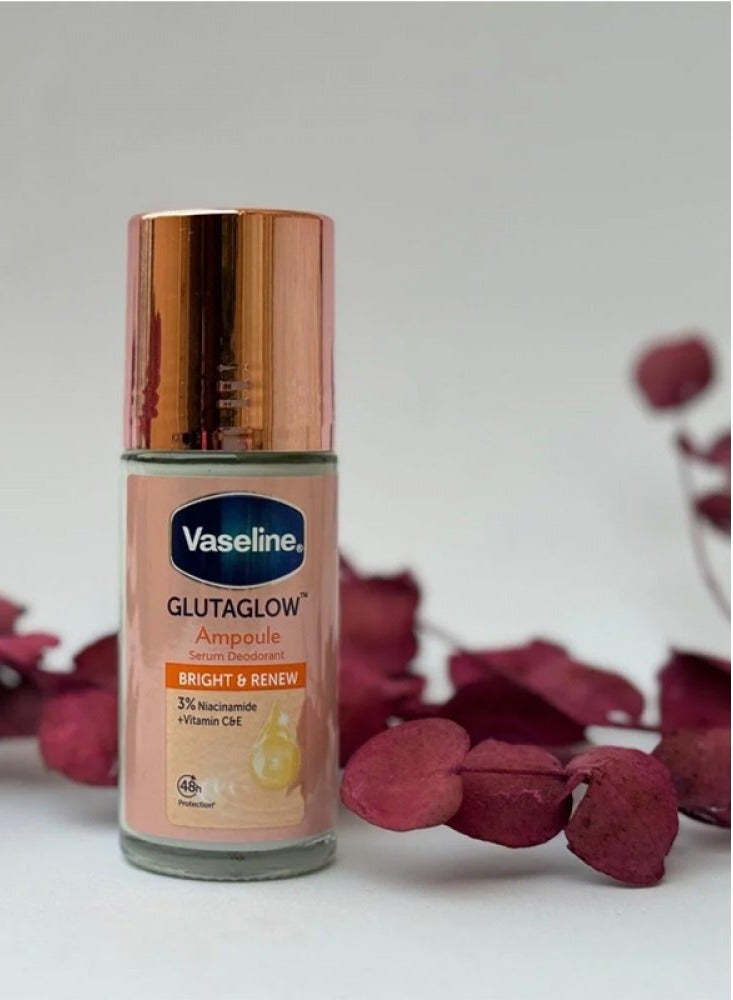 فازلين جلوتاجلو أمبولة سيروم مزيل للعرق، مشرق ومتجدد، 3% نياسيناميد + فيتامين سي و هـ، 45 مل - Image 2