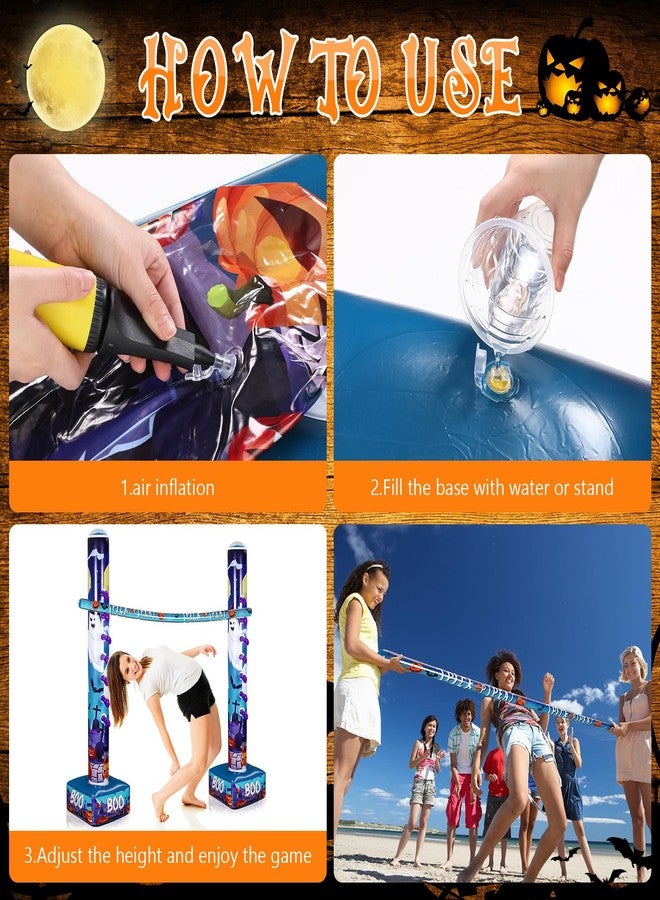 Seenelling Halloween Inflatable Limbo Game Halloween Party Carnival Limbo Stick Halloween Inflatable Game for Halloween Indoor Outdoor Lawn Yard Party Games Supplies(Ghost) - Image 4