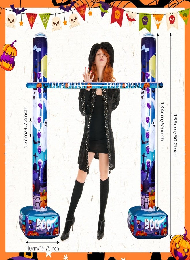 Seenelling Halloween Inflatable Limbo Game Halloween Party Carnival Limbo Stick Halloween Inflatable Game for Halloween Indoor Outdoor Lawn Yard Party Games Supplies(Ghost) - Image 2