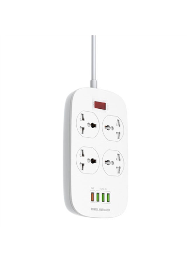 REBENUO 2500W Power Extension Socket with 4 Power Sockets and 18W USB Ports | Defender Series Power Strip with QC USB Port Fast Charging | 2M Power Cord - Image 3