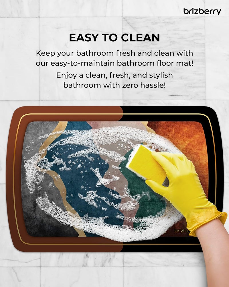 Brizberry Quick-Dry Non-Slip Bath Mat, Easy to Clean, Durable, Anti-Skid Rug, Door, Floor mat, Water Soaking Absorbent Mat for Bathroom, Kitchen, Home, Office 40x60cm (Design 5) - Image 4