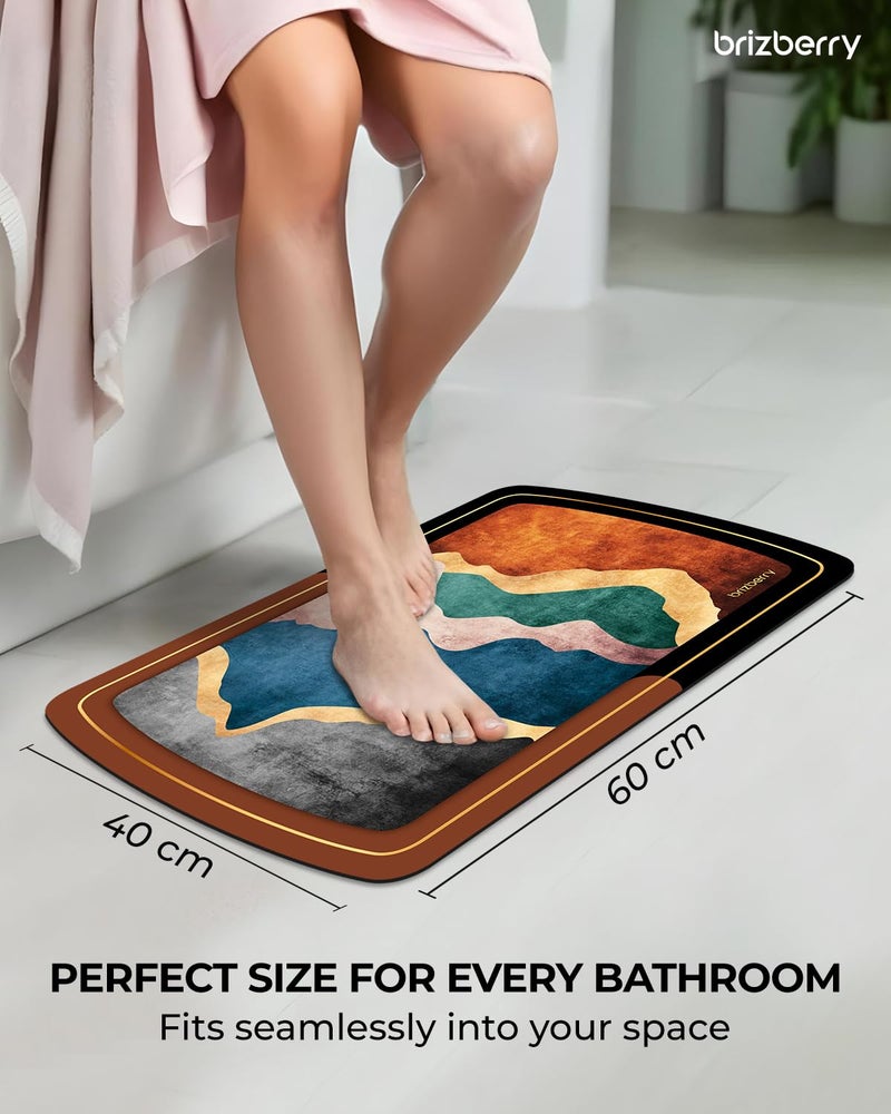 Brizberry Quick-Dry Non-Slip Bath Mat, Easy to Clean, Durable, Anti-Skid Rug, Door, Floor mat, Water Soaking Absorbent Mat for Bathroom, Kitchen, Home, Office 40x60cm (Design 5) - Image 3