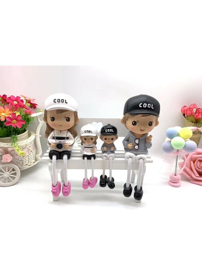 Polyresin Cute Couple Hanging Legs Holding Camera and Goggles Cool Set Decorative Showpiece for Someone Special - Image 1