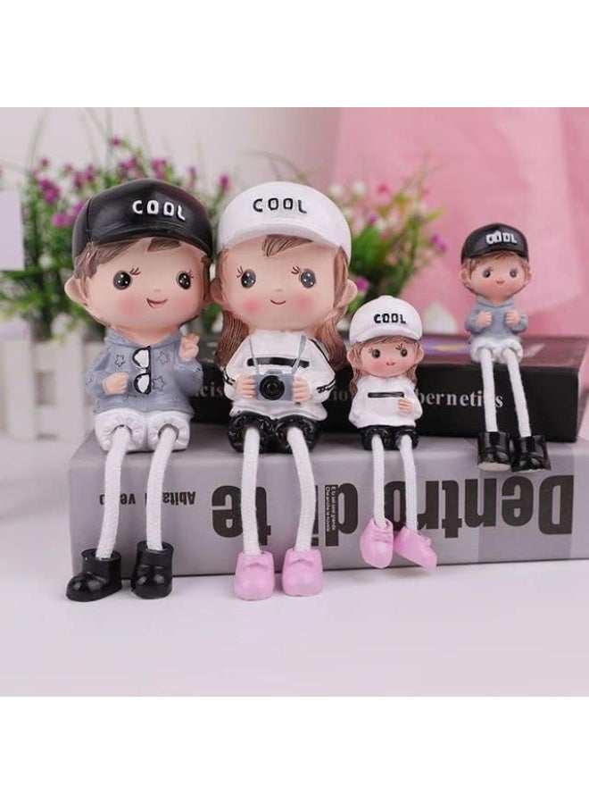 Polyresin Cute Couple Hanging Legs Holding Camera and Goggles Cool Set Decorative Showpiece for Someone Special - Image 3