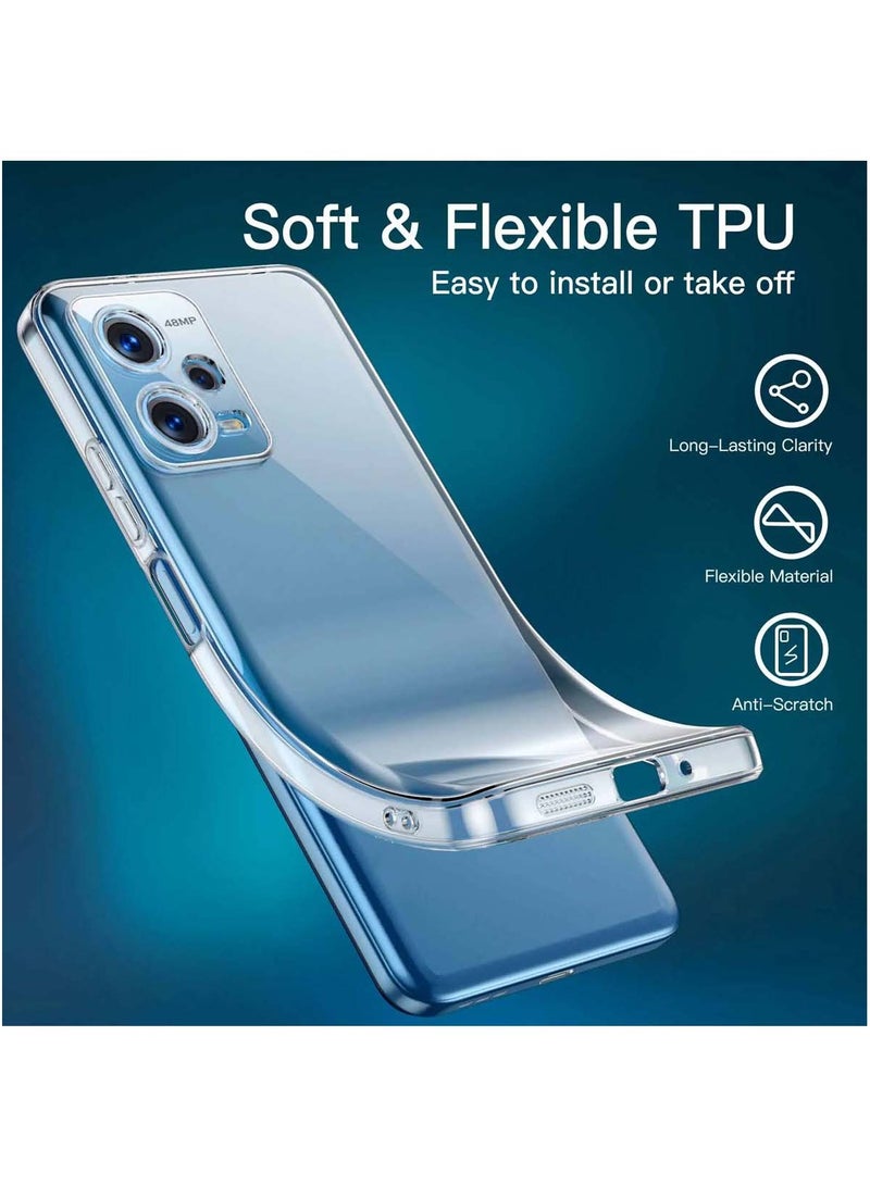 Techie غطاء شفاف مضاد للصدمات من TPU لريدمي نوت 12 5G / شاومي بوكو X5 5G رقيق جداً مع زوايا ناعمة ومضاد لبصمات الأصابع - Image 2