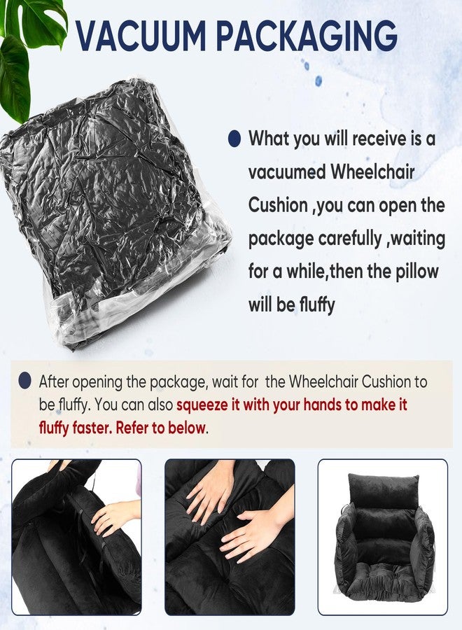 Suzile Wheelchair Cushion Wheelchair Seat Cushion with Strap Recliner Suitable for 18 Inches Armrest and Support for Senior(Black) - Image 5