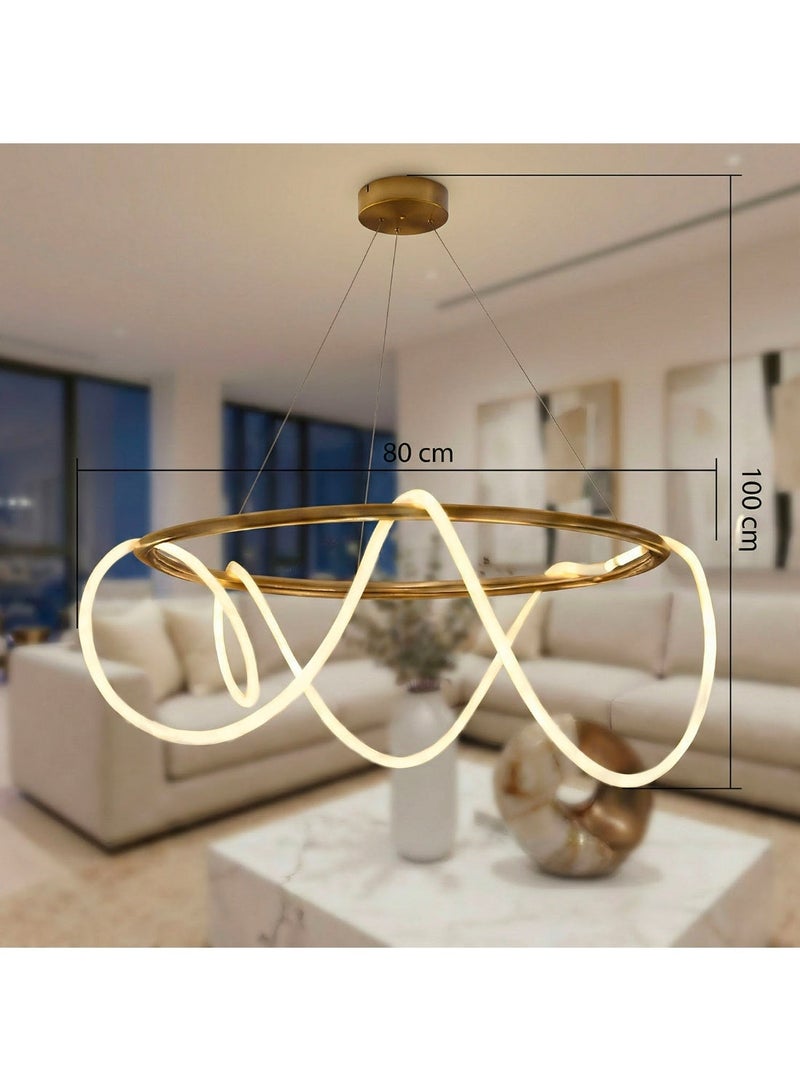 BUY4LESS -  Modern Lighting, Chandelier, Light, Rope pendent, Antique Bronze Color, 80x100 cm, Suitable for Living room, bedroom, living room, kitchen, caffe, Adjustable Height. - Image 4