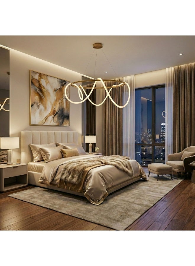 BUY4LESS -  Modern Lighting, Chandelier, Light, Rope pendent, Antique Bronze Color, 80x100 cm, Suitable for Living room, bedroom, living room, kitchen, caffe, Adjustable Height. - Image 5