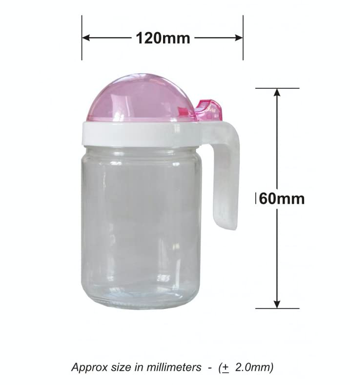Homies HOMIES, 500ML Oil Dispenser and Glass Square Spice Jar, Vinegar Cruet Bottle, Air Tight Salad Dressing Cruet Glass Oil Bottle Clear, Multicolor (Bottle Size:12mm*60mm)(Jar Size:88mm*135mm) - Image 5