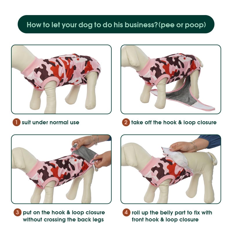 كوسر Recovery Suit for Dogs Cats After Surgery, Professional Pet Recovery Shirt Dog Abdominal Wounds Bandages, Substitute E-Collar u0026 Cone,Prevent Licking Dog Onesies Pet Surgery Recovery Suit - Image 4