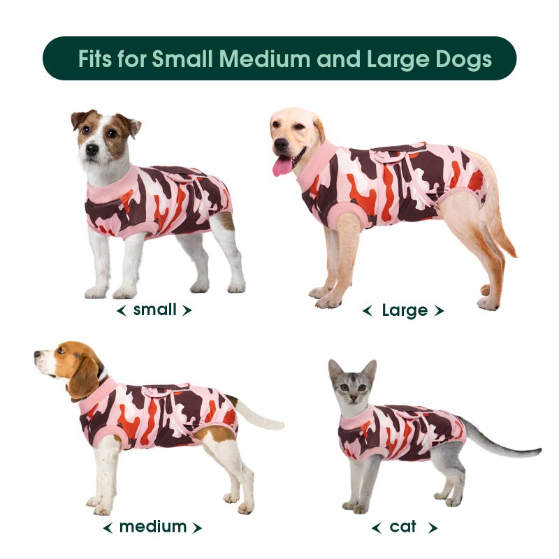 كوسر Recovery Suit for Dogs Cats After Surgery, Professional Pet Recovery Shirt Dog Abdominal Wounds Bandages, Substitute E-Collar u0026 Cone,Prevent Licking Dog Onesies Pet Surgery Recovery Suit - Image 3
