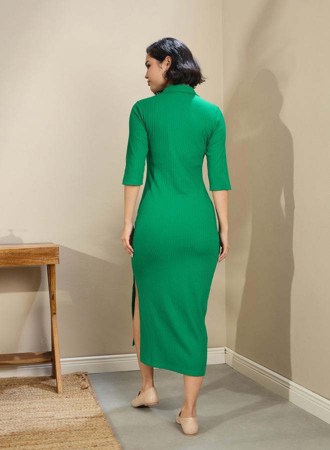 ساسافراس فستان ميدي بياقة بولو - Image 5