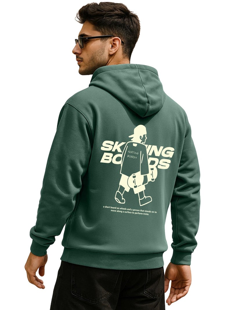 Veirdo® Polycotton Spun Oversized Fit Drop Shoulder Hooded Sweatshirt Full Sleeves Back Graphic Printed Jumper Hoodie for Men (OS_HD_VD_SC_SP_S) - Image 1