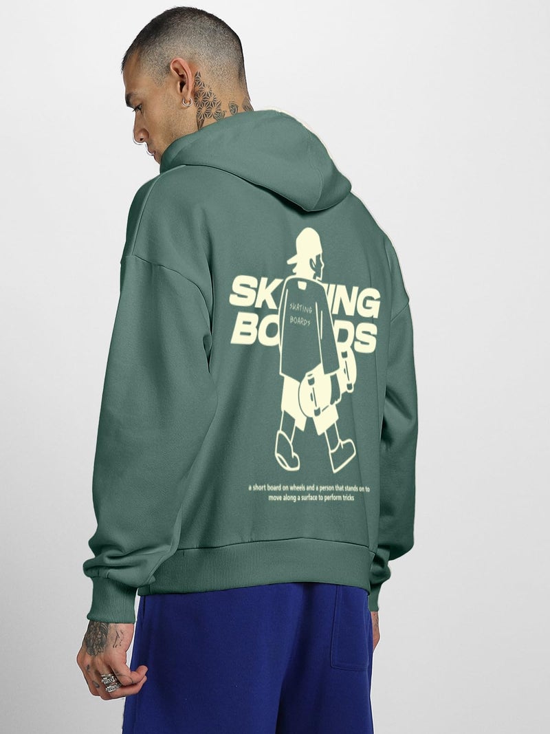 Veirdo® Polycotton Spun Oversized Fit Drop Shoulder Hooded Sweatshirt Full Sleeves Back Graphic Printed Jumper Hoodie for Men (OS_HD_VD_SC_SP_S) - Image 4