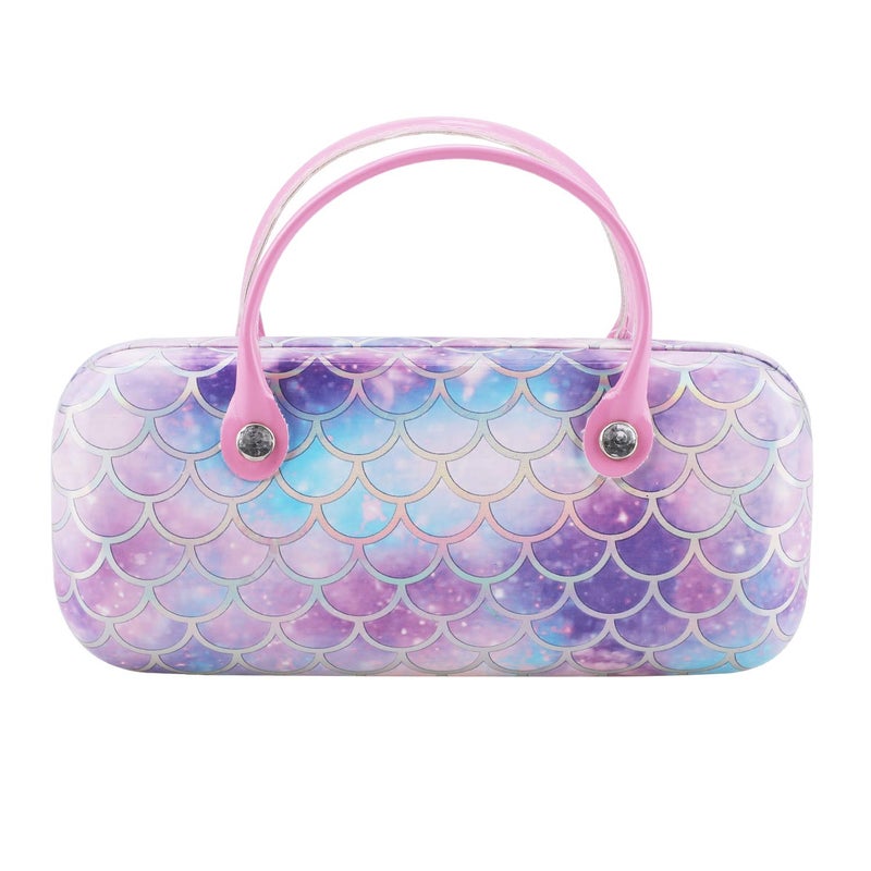 Hifot Hifot Mermaid Hard Eyeglass Case Makeup Storage Bag Portable Sunglasses Pouch with Handle 