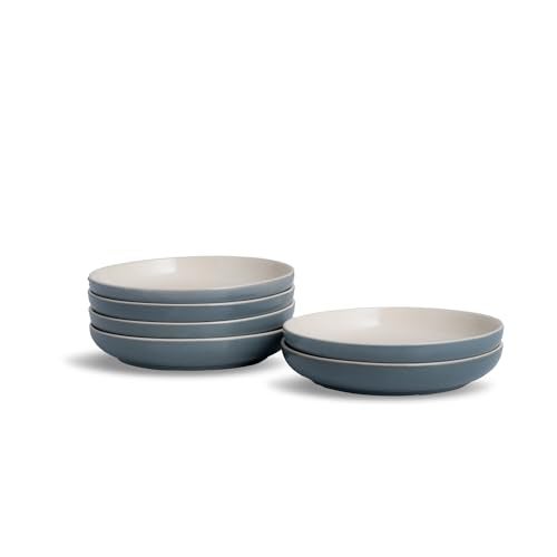 Shay Snack Plates Set of 6, Grey Slow Series | Glossy Finish | Snacks Plates Set of 6 | Dessert Plates | Snack Plate (Deep Snack Plates - Grey, 6pc) - Image 1
