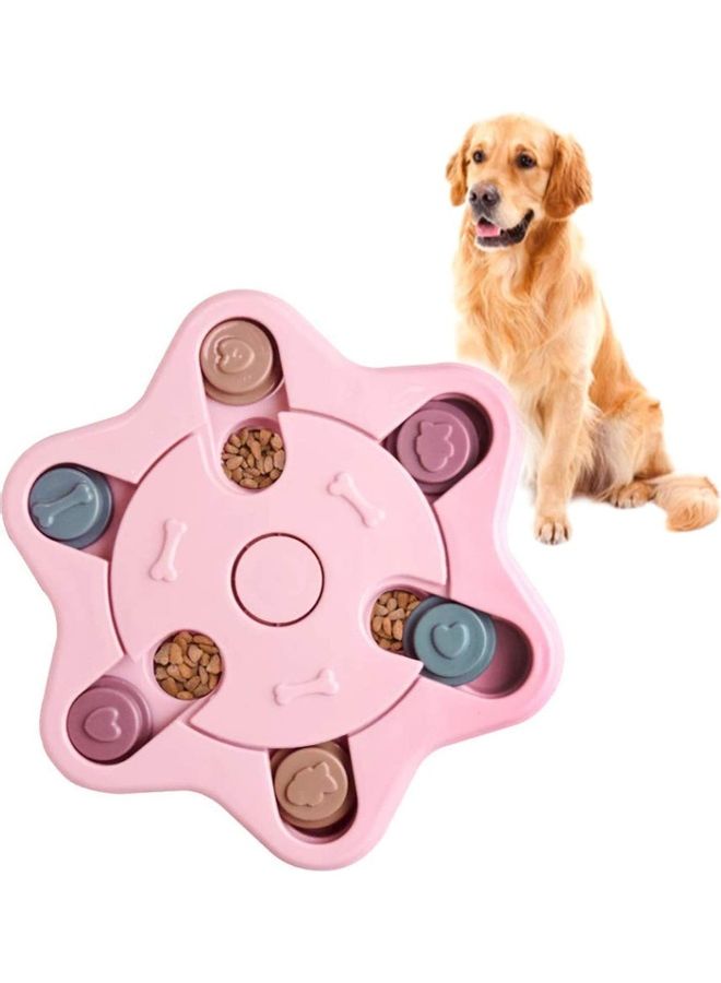 NIBEMINENT Pet Slow Feeder Bowl Pink 9.8x1.2inch - Image 1