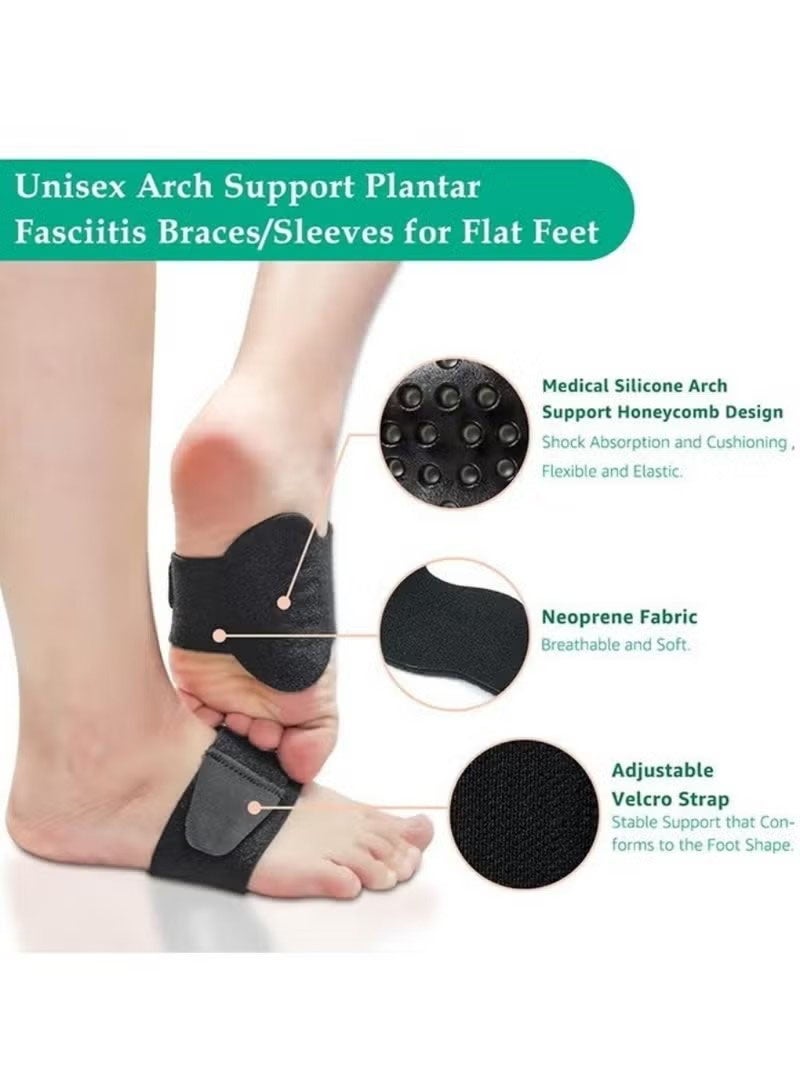 Metatarsal Sleeves Inserts with Gel Pads Hardened Arch Pad Arch Pad Immediate Bottom Ball of Foot Support Pain Relief - Soft Padding - Aid Metatarsalgia, Neuroma,Insole Men, Women (Black) - Image 3