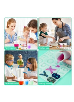 SYOSI 7 pcs Silicone Measuring Cups Kits, 1 pc 250ml Silicone Cups, 4 pcs 100ml Non Stick Mixing Cups, 2 pcs 10ml Silicone Mold Cup Dispenser, for Casting Moulds, Jewelry Making, DIY, Crafts  - Image 2