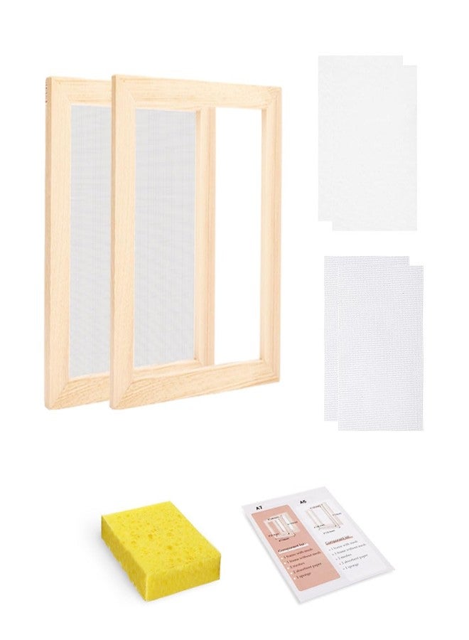Worown A7 Wooden Paper Making Screen Kit, Mould and Deckle for Paper Making, PaperMaking Frames for DIY Paper (3" x 4") - Image 1