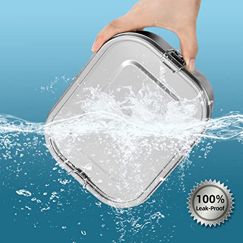 UPTRUST Leak Proof Stainless Steel Lunch Food Container, 1200ML/40oz Large Bento Boxes Metal Lunch Box for Kids or Adults - Lockable Clips Adjustable Divider included - Image 3