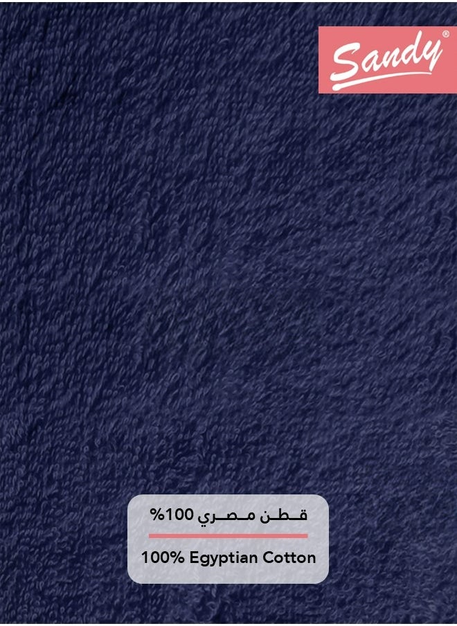 Sandy - Sandy 100% Cotton Luxury Bath Towel for Face, Ideal for Daily Use, Quick Dry, High Absorbent and Super Soft 70x40 cm, Dark Blue - Image 1