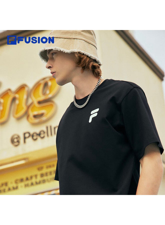 Fila Fusion Official Trendy Brand Uni Knitted Short-sleeve T-shirt, 2025 Summer Couple Fashion Sports Short Tee - Image 2