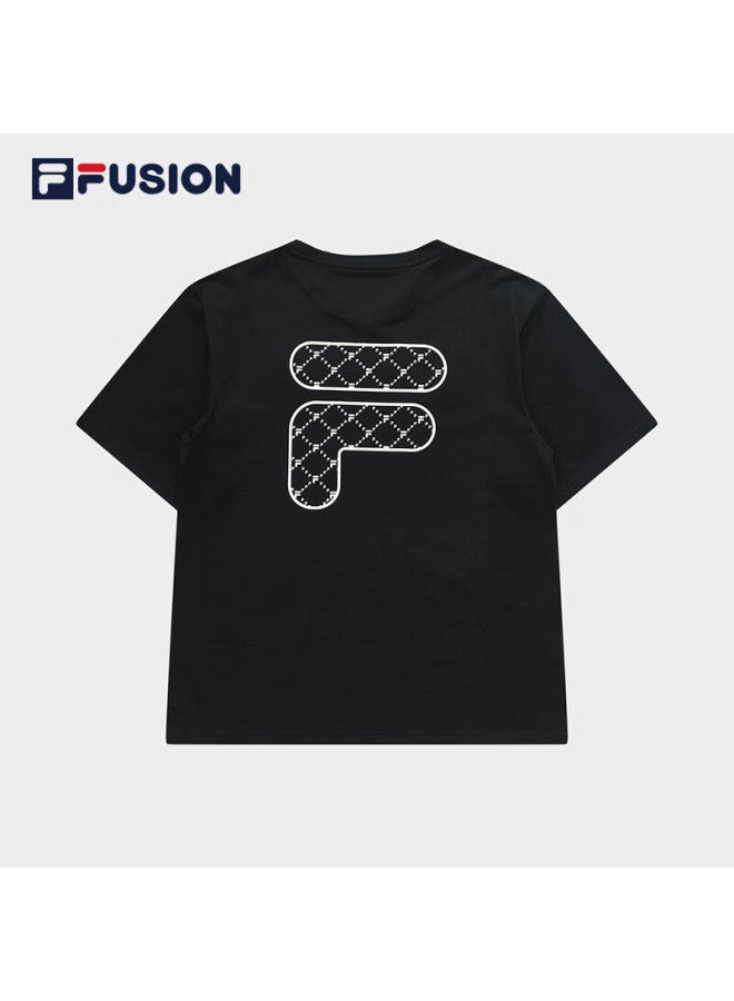 Fila Fusion Official Trendy Brand Uni Knitted Short-sleeve T-shirt, 2025 Summer Couple Fashion Sports Short Tee - Image 5
