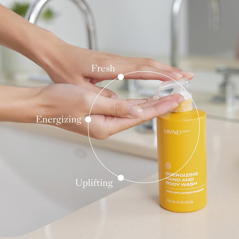 Nu Skin MYND360 Energizing Hand Body Wash 250mL With Green Apple Ginseng Fragrance Boosts Skin Health and Personal Care Removes Oil Dirt While Keeping Skin Fresh Hydrated - Image 4